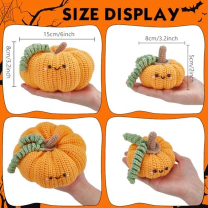 ACRNIGHEET 3Pcs Large Pumpkin Crochet Kit for Adults Beginners Halloween - Image 3
