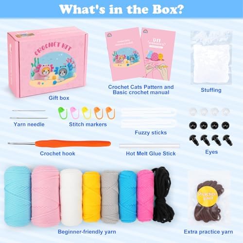 Crochet Kit for Beginners, Axolotl Beginner Crochet Kit for Adults Kid - Image 3