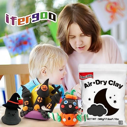 ifergoo 500g Black Air Dry Clay, 1.1LBS DIY Creative Modeling Clay for Kids - Image 5