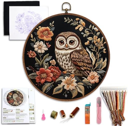 GOLDEN SMILE Owl Embroidery Kit for Adults Beginners by GOLDENSMILE