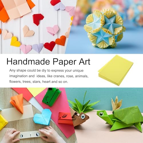 MECCANIXITY 100 Sheet Origami Paper Double Sided Dark Yellow 11.7 x 8.3 Inch Square Sheet for Art Craft Project, Beginners, Gifts Decor - Image 6