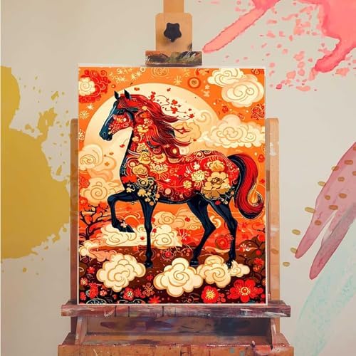 Paint by Numbers Kit for Adults Beginner, Horse Paint by Numbers Animal, DIY Easy Acrylic Watercolor Oil Painting Kit with Brushes, Arts and Crafts for Adult for Home Wall Decor, Gifts 28x38 in N-52 - Image 3