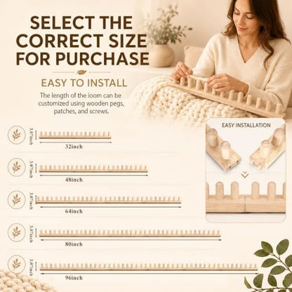 32 Inch Chunky Blanket Loom Adjustable Wooden Loom - Image 2
