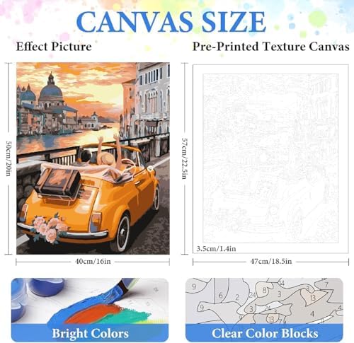 ZRIZQ Paint by Numbers Kit for Adults Beginner,City Cars,16x20 - Image 2
