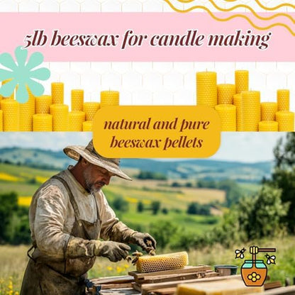 Beeswax Candle Making Kit for Adult with Digital Wax Melting Pot - Image 3
