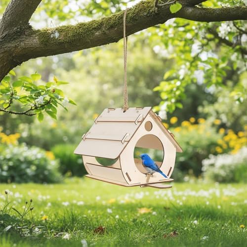 DIY Wooden House-Shaped Ornament Kit – Pre-Cut Natural Wood Craft for Home & Shelf Decor, Easy Assembly Project - Image 3