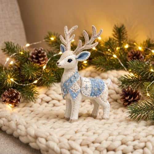 Arctic Winter Guardians DIY Patchwork Kit - 3D Felt Animal Sewing Kit - DIY Patchwork Animal Kit for Beginners, Handmade Felt Craft Kit for Home Decor & Creative Gift (blue2) - Image 3