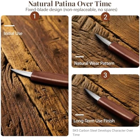 Whittling Kit for Adult Beginners, 29Pc Wood Carving Tools Set: 7 Knives, 6 Detail Gouges, Solid Strop Board, Gloves & Video Guide. Hand Carving Knife Set for Spoon, Basswood, DIY Hobby Gift - Image 5