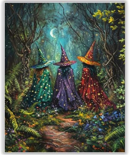 HITO Halloween Paint by Numbers Kit for Adults Witch 16x20 Inch Frameless by HITO