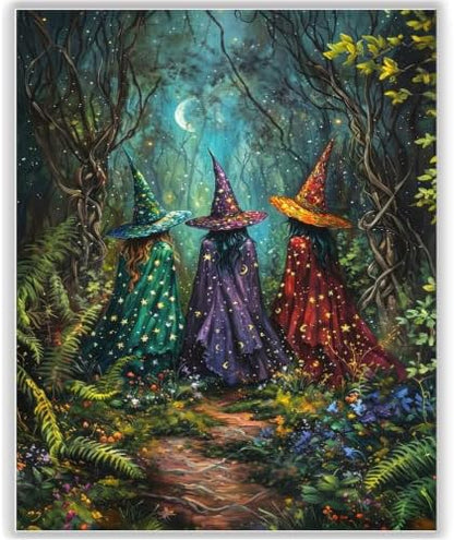 HITO Halloween Paint by Numbers Kit for Adults Witch 16x20 Inch Frameless by HITO