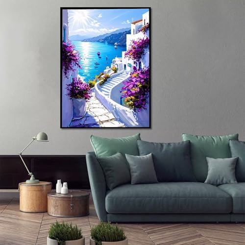 Sea Paint by Numbers Kit for Adults Flower Paint by Numbers, DIY Acrylic Watercolor Oil Painting Kits for Adults Beginners with Brushes, Hobbies for Women for Home Wall Decor, Gifts 12x16 in I-66 - Image 2