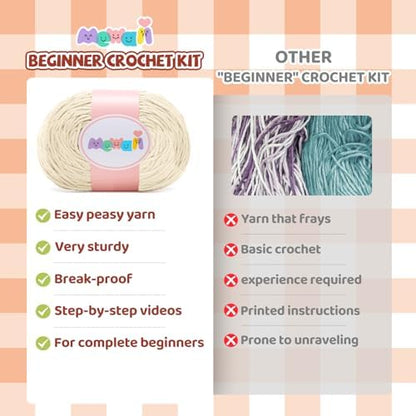 Mewaii Crochet Kit for Beginners, 6 Pack Toast Coaster Craft Set - Image 4