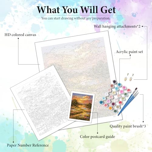 Dawnsphere Sunset Paint by Numbers Kit for Adults Without Frame 16x20 in - Image 4