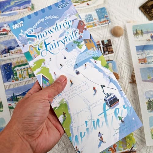 Winter Scenery Sticker Book, PET & Washi Stickers for Journaling - Image 6