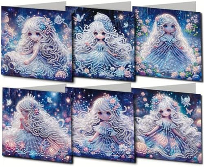 DIY Diamond Greeting Cards Set, 5D DIY Diamond Art Painting Festival Style Greeting Card, DIY Christmas Card Making Kits for Family Friends Handmade Gift by Unknown