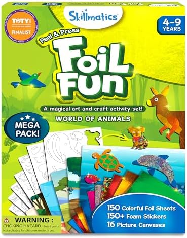 Skillmatics Foil Fun Animals Mega Pack, Foil Art Kit, Gift for Boys & Girls by Skillmatics