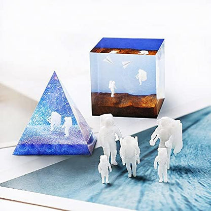 Woohome 14 PCS Resin Casting Molds Fillers 3D Astronaut Paper Airplane Embellishment Resin Supplies Kit Resin Fillers Epoxy Mould Filling Material for Art Resin Crafts DIY - Image 2