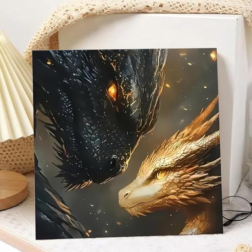 Dragon Paint by Numbers with Frame, Paint by Numbers Kit for Adults 10x10 - Image 2