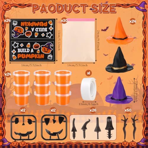 24 Sets Halloween Craft Kits DIY Pumpkin Air Dry Clay for Adult - Image 2