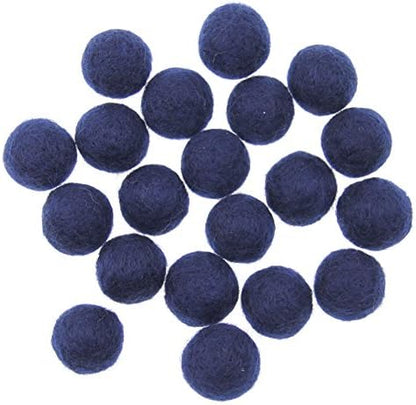 Zasy 30mm Needle Wool Felt Balls Foam Filled Wool Felt Pom Pom Home Decor DIY (Navy) - Image 3