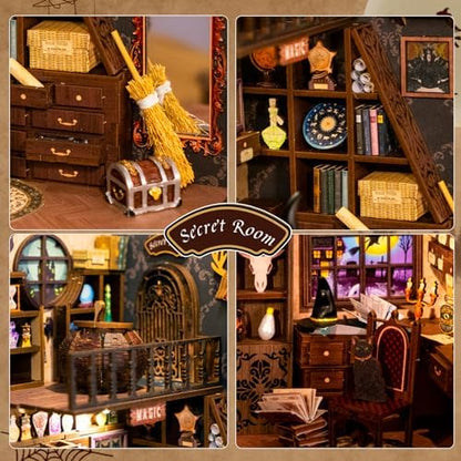 CUTEBEE Book Nook Kit - DIY Miniature House Dollhouse Kit for Adults and Teens, 3D Wooden Puzzle Booknook Build Bookshelf Decor, Gifts for Family and Friends (Magic Pharmacist) - Image 3