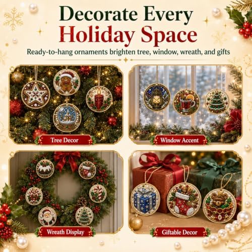 6 Pcs Christmas Pearl Diamond Art Ornament Kit for Adults (A5pc) - Image 6