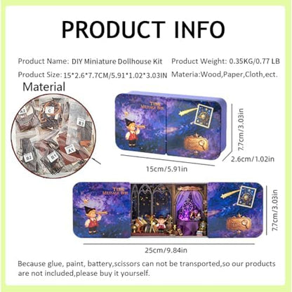 Miniature House Kit, Adult DIY Miniature Dollhouse Kit, Miniature House Model Kit with LED Lights, Ideal as a Christmas or Birthday Gift for Family (13231) - Image 2