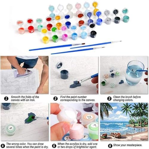 Cat Paint by Numbers Kit for Adults,Winter Painting by Numbers,DIY Acrylic Paint Kit for Adults Beginners Without Frame,Easy Christmas Adult Paint by Number Kits on Canvas for Decor 16x20inch - Image 7