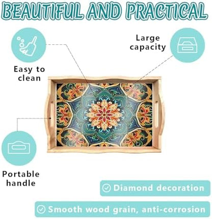 DOTSOPS DIY Mandala Diamond Painting Serving Tray with Handle for Adults - Image 4