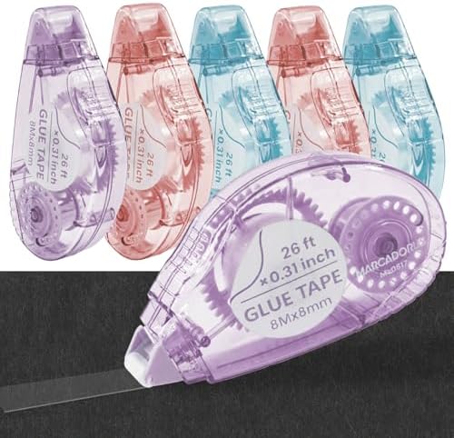 MARCADORUS Glue Tape Roller, Double-Sided Tape for Scrapbooking, 6 Pack by MARCADORUSScrapbookCraftSupplies