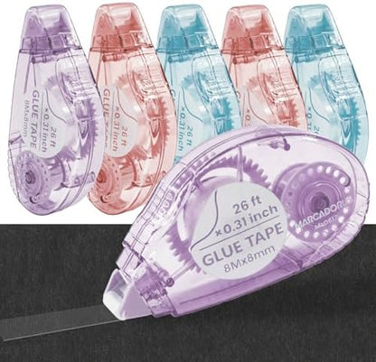 MARCADORUS Glue Tape Roller, Double-Sided Tape for Scrapbooking, 6 Pack by MARCADORUSScrapbookCraftSupplies