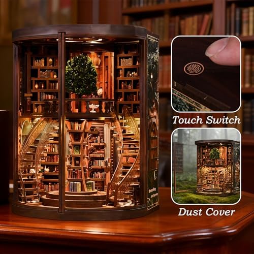 Book Nook Kit for Adults Booknook DIY Miniature Library Decor Fantasy 3D Puzzle - Image 3