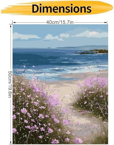 Beach Wildflower Paint by Numbers Kit for Adults Beginner 16X20 inch - Image 5