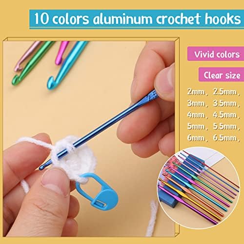 IMZAY 110 Pcs Crochet Hooks Set 0.6–6.5mm Crochet Needles for Yarn - Image 3