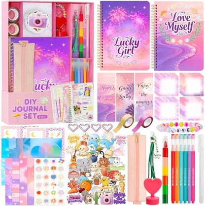 DIY Journal Kit for Girls Teen Tween Girl Gifts Trendy Stuff, Scrapbook Supplies Stationery Set, Stocking Stuffers, Art Crafts Kit - Ideal Gifts for 8 9 10 11 12 13 14 Year Old Girl by Unknown