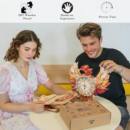 KAAYEE 3D Puzzles for Adults Phoenix Clock Bird Wooden Puzzle DIY Craft - Image 4