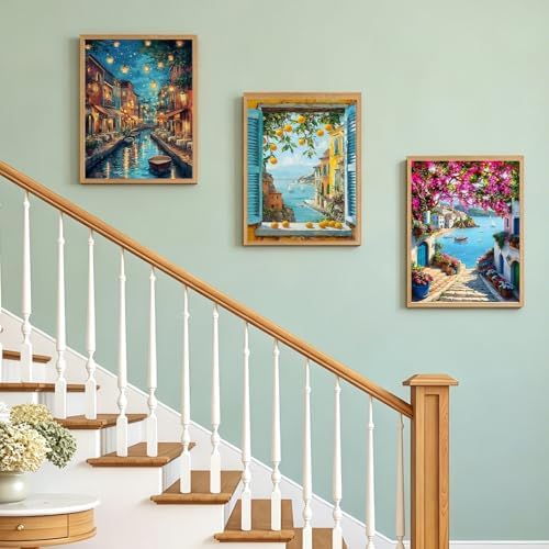 PHANTASYART 3 Pack Landscape Paint by Numbers Kit for Adults 12x16inch - Image 4