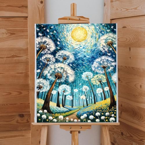 Lovepefe Dandelion Paint By Numbers Kit for Adults Beginner Flowers Adult Paint By Number Kits On Canvas Dandelion Oil Painting Kit for Beginners Adults Kits for Gift Home Wall Decor 16x20Inch - Image 3