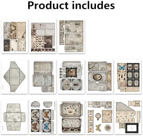 XINPOCUT Stuck in Neutral Folio Junk Journal Kit,Folio Booklet Craft Kit, Junk Journal Kit, Scrapbooking Supplies, Journaling Decor, Mini Folio Writer Folder Project, Arts & Crafts Gifts - Image 5