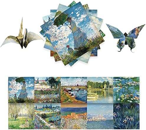Origami Paper Kit 50 Sheets 6 Inch Square Double Sided Color 10 Vivid Colors for Hand Crafts Origami Paper Arts Creativity.Monet by Bestartsuppliesforyou