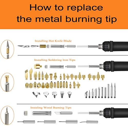Wood Burning Kit, 110 Pieces Wood Burning Tool with Adjustable Temperature 200-420°C, Professional Wood Burner Pen for Embossing Carving Soldering - Image 2