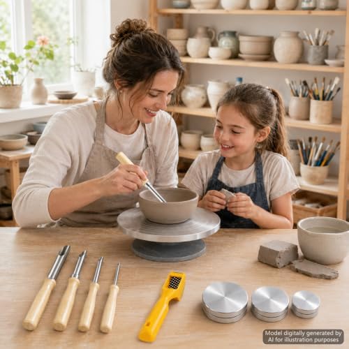 8 PCS Pottery Tools Polymer Clay Sculpting Kit Ceramic Trimming Tools Set - Image 6
