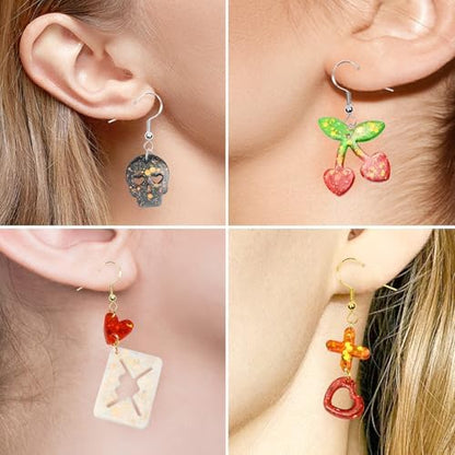 104Pcs Resin Molds Set for Women, Cute Designs with Accessories, Silicone Jewelry Molds for Resin Epoxy Keychain Earring Pendant Crafts Making - Image 3