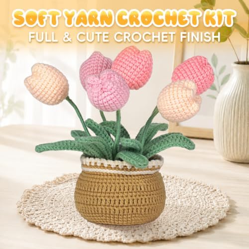 LUDOTEK Crochet Kit for Beginners, Crochet Plant Kit,Knitting Kit (Tulip) - Image 5