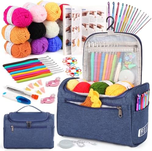 Aeelike Crochet Kits for Beginners Adults Kids, Complete Crochet Set, Navy by Aeelikescrochetworld