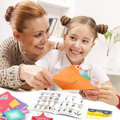 Origami Paper for Kids, 300 Sheets Colorful Origami Paper Kit 5.5Inch, 100 Origami Projects & Easy Origami Book Origami Kit for Kids, Creativity Training & Brain Development Origami Set for Kids - Image 7