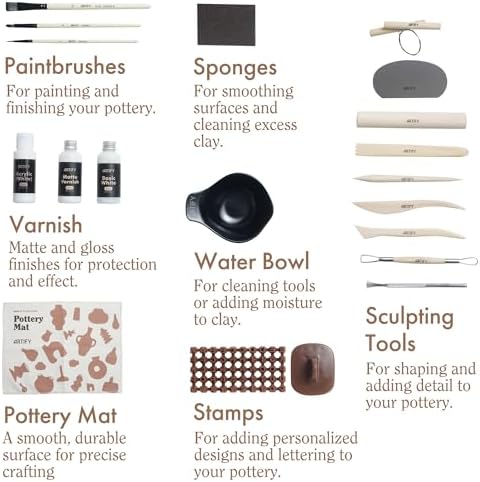 ARTIFY Air Dry Clay Kit for Adults, DIY Pottery Craft Airdry Tool Kit at Home, Art Hobby Clay Sculpting Modeling Making, Date Night Couples Family Beginners Valentines Day Gifts - Image 5