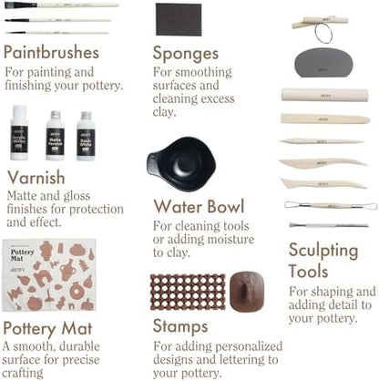 ARTIFY Air Dry Clay Kit for Adults, DIY Pottery Craft Airdry Tool Kit at Home, Art Hobby Clay Sculpting Modeling Making, Date Night Couples Family Beginners Valentines Day Gifts - Image 5