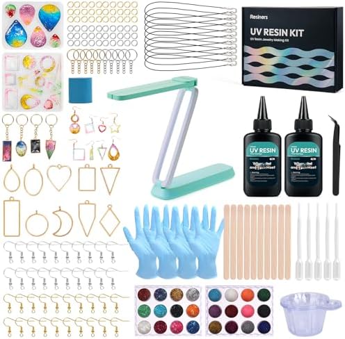 Resiners 190PCS UV Resin Kit with Light for Jewelry Making by Resiners