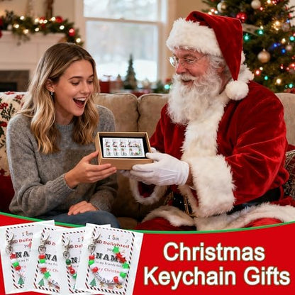 Tuhangcc 823 Pcs DIY Keychain Making Kit，Adjustable Letter Alphabet Beads Strings,Keychain Christmas Colors Pony Beads, 16 Charm Cards with Lobster Clasps & Strings for Christmas Favors - Image 7